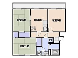 ブルーマウンテンフラワー通り 3DKの間取図画像