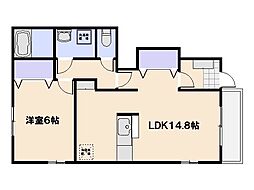 プラシード参番館 1LDKの間取図画像