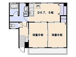 甲島ビル 2DKの間取図画像
