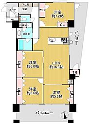 ピアッツァコート奈良三条 4LDKの間取図画像