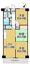 東生駒アーバンライフB 3LDKの間取図画像