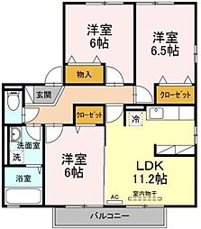 ボヌールK2 3LDKの間取図画像