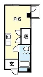 コーポレスパークサイド ワンルームの間取図画像