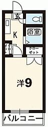 シビル西新浜 1Kの間取図画像