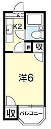 サンテラス常三島 1Kの間取図画像