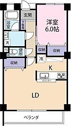 グランドピア 1LDKの間取図画像