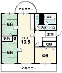 第1コーポ濱田 3LDKの間取図画像