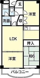 エステート北佐古 3LDKの間取図画像
