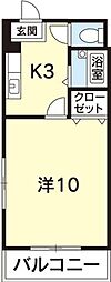 ハイツウインダム 1Kの間取図画像