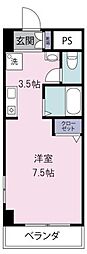 レーベンIKOI ワンルームの間取図画像