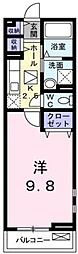 ライラック 1Kの間取図画像