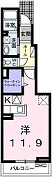 ミルト住吉1 ワンルームの間取図画像