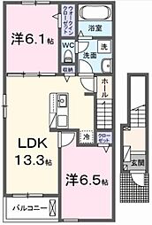 ヒラソール 2LDKの間取図画像