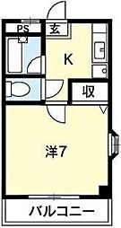レジデンス佐古一番館 1Kの間取図画像