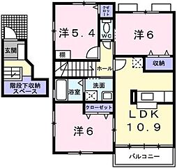 バーシア名賀 3LDKの間取図画像