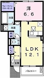 クレシェンドラブ2 1LDKの間取図画像
