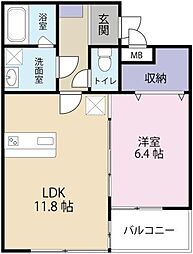 ザ・コンフォート蔵本 1LDKの間取図画像