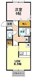 セジュールMIYA 1LDKの間取図画像