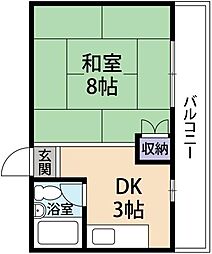 ピュアハイツ 1Kの間取図画像