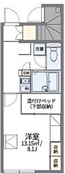 レオパレスブルースカイ 1Kの間取図画像
