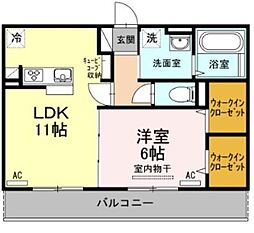 フトゥーロ 1LDKの間取図画像