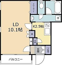 corte 1LDKの間取図画像