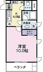 フィールド・オブ・ウィステリア 1Kの間取図画像