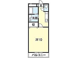 キャルズJ 1Kの間取図画像