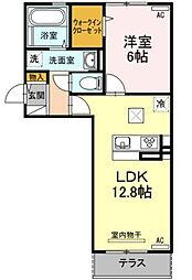 キャトルセゾン 1LDKの間取図画像
