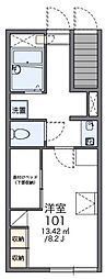 レオパレスメルヴェイル 1Kの間取図画像