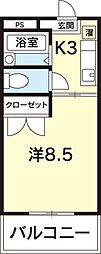 メゾンプロスペール 1Kの間取図画像