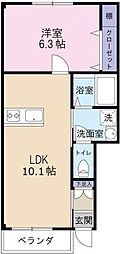 サンキュ阿南 1LDKの間取図画像