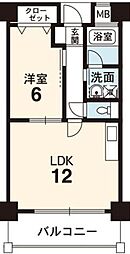 ヴァンドーム南田宮 1LDKの間取図画像