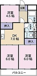 シーパレス 3DKの間取図画像