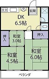 藤井ビル 2DKの間取図画像