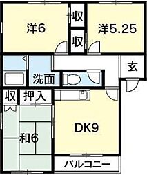 エクセレントロワール1 3DKの間取図画像