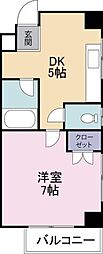 アベニューモリst3 1DKの間取図画像