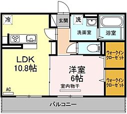 エル・ソル沖浜 1LDKの間取図画像