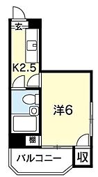 サンテラス常三島 1Kの間取図画像