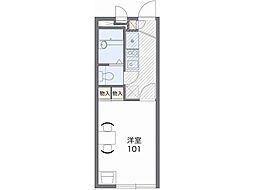 レオパレスドミール板垣 1Kの間取図画像