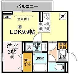 ドリーム庄町 1LDKの間取図画像