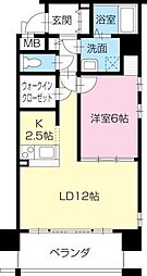 proud-g中通町 1LDKの間取図画像