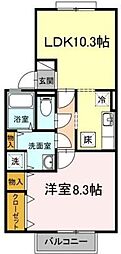 ステイトメント安宅B 1LDKの間取図画像
