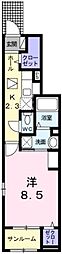 レ・セーナ沖洲B 1Kの間取図画像