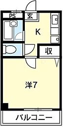 レジデンス佐古一番館 1Kの間取図画像
