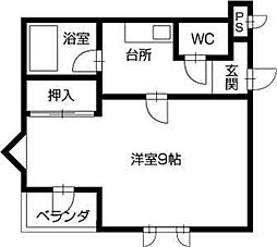 エクセレントパティオ 1Kの間取図画像