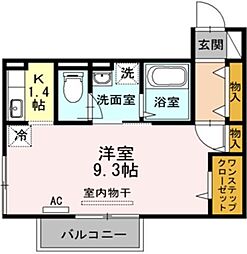 エテルノ 1Kの間取図画像
