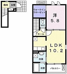 ボヌールA 1LDKの間取図画像