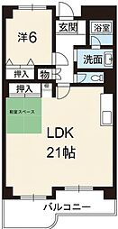 ガーデンハウスNo.5 1LDKの間取図画像