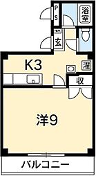 プレジデント中徳島 1Kの間取図画像